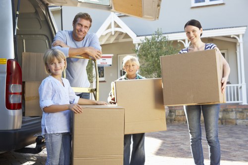 Careful loading of boxes and furniture for a local move