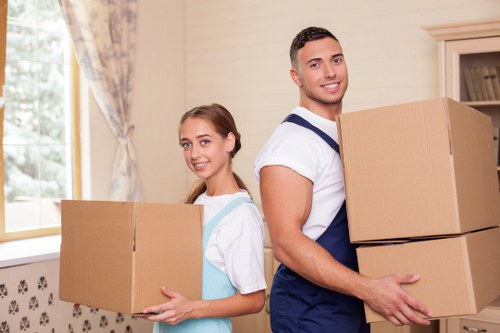 Staff carrying out a pre-move risk assessment